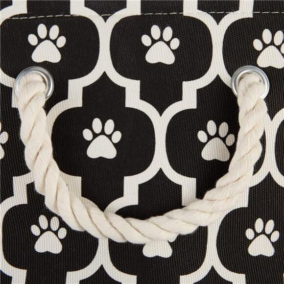 Pet Storage Collection Lattice Paw Print, Small Rectangle, Black - Picture 4 of 7